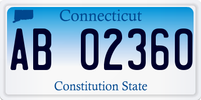 CT license plate AB02360