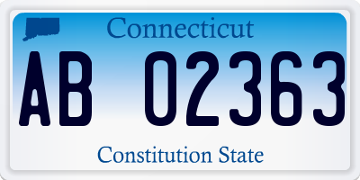 CT license plate AB02363