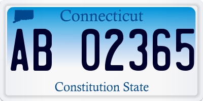 CT license plate AB02365