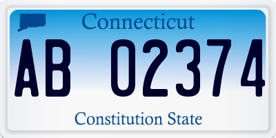 CT license plate AB02374