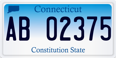 CT license plate AB02375