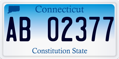 CT license plate AB02377