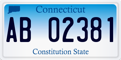 CT license plate AB02381