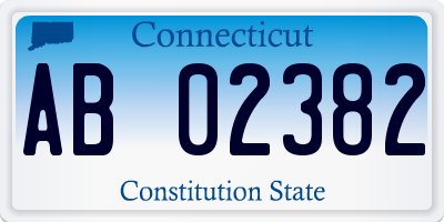 CT license plate AB02382