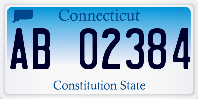 CT license plate AB02384