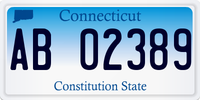 CT license plate AB02389