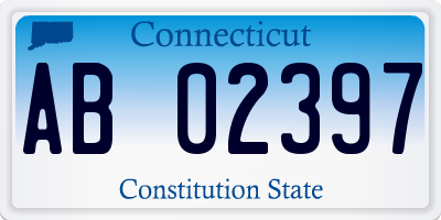 CT license plate AB02397