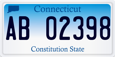 CT license plate AB02398