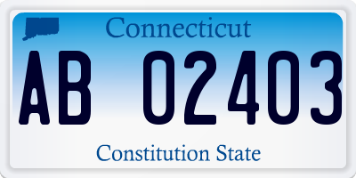 CT license plate AB02403