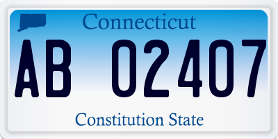 CT license plate AB02407
