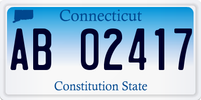 CT license plate AB02417
