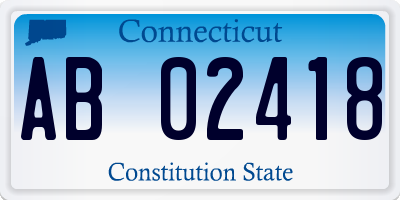 CT license plate AB02418