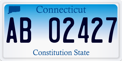 CT license plate AB02427