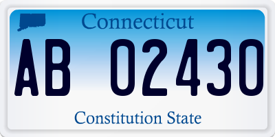 CT license plate AB02430