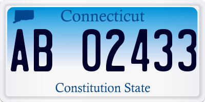 CT license plate AB02433