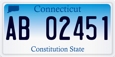 CT license plate AB02451