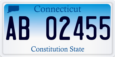 CT license plate AB02455