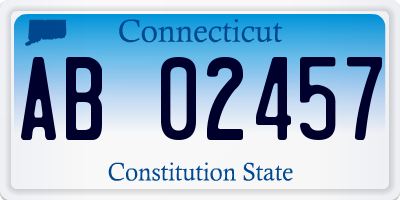 CT license plate AB02457