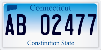 CT license plate AB02477