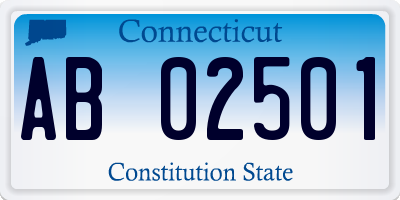 CT license plate AB02501