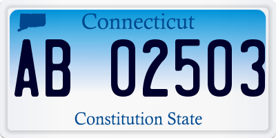 CT license plate AB02503