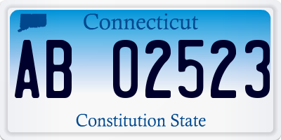 CT license plate AB02523