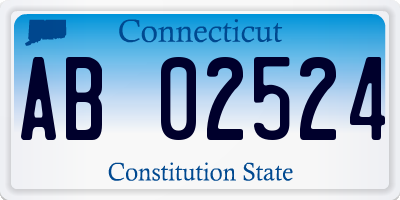 CT license plate AB02524