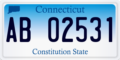 CT license plate AB02531