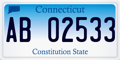 CT license plate AB02533