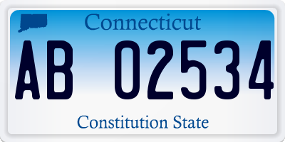 CT license plate AB02534