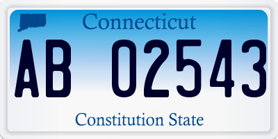 CT license plate AB02543