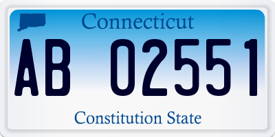 CT license plate AB02551