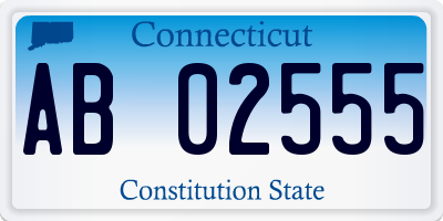 CT license plate AB02555