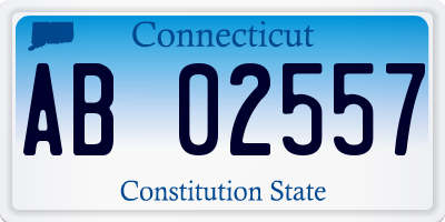 CT license plate AB02557