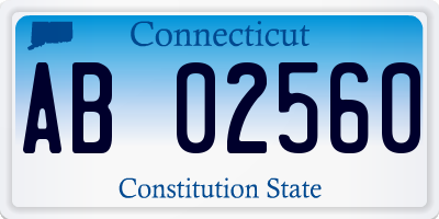 CT license plate AB02560