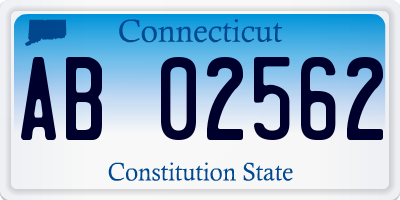 CT license plate AB02562