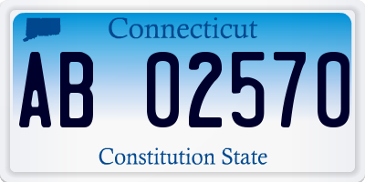 CT license plate AB02570