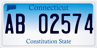 CT license plate AB02574