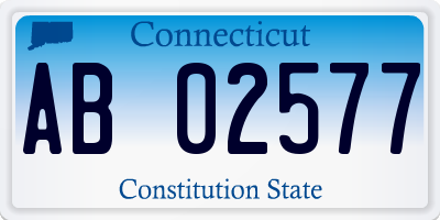 CT license plate AB02577