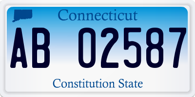 CT license plate AB02587