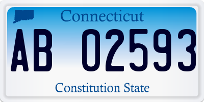 CT license plate AB02593