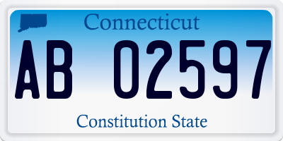 CT license plate AB02597