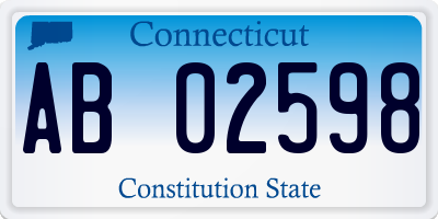 CT license plate AB02598