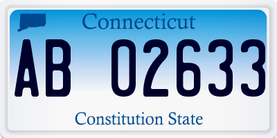 CT license plate AB02633