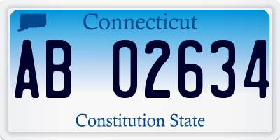 CT license plate AB02634