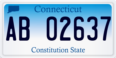 CT license plate AB02637