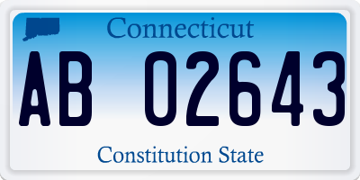 CT license plate AB02643