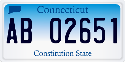 CT license plate AB02651