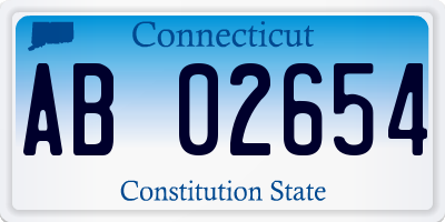 CT license plate AB02654