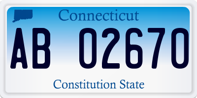 CT license plate AB02670